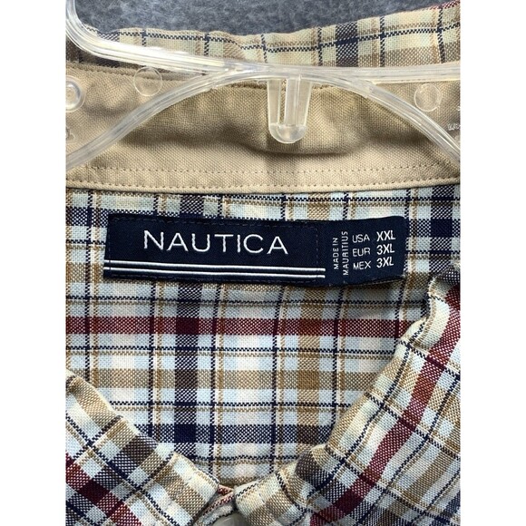 Nautica Button Down Shirt Men's Plaid 100% Cotton Long Sleeve Size XXL - Picture 2 of 15